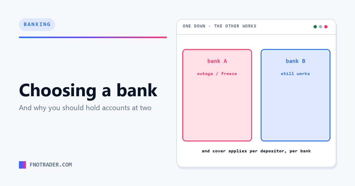 Choosing a bank, and holding two